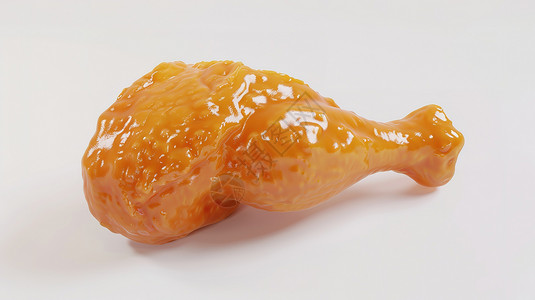 炸鸡腿卤肉饭炸鸡腿3D图标插画
