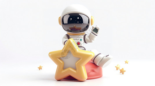 宇航员和星星可爱的宇航员插画