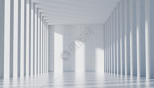人造建筑C4D白色建筑空间场景设计图片