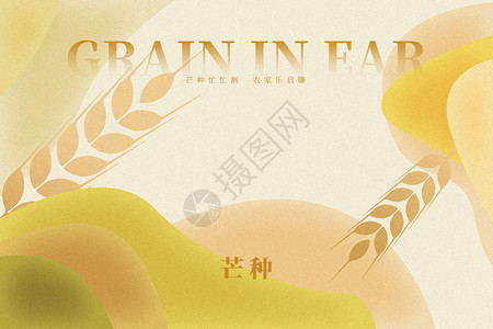 传统节气之芒种芒种弥散创意小麦设计图片