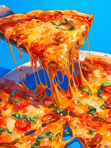美味诱人的披萨背景图片