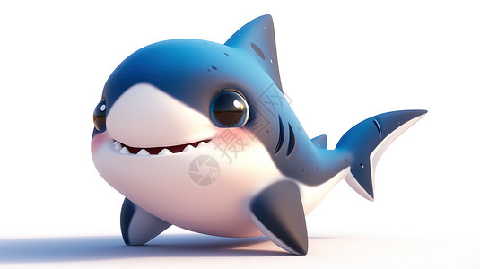 3d鲨鱼素材3D图标插画
