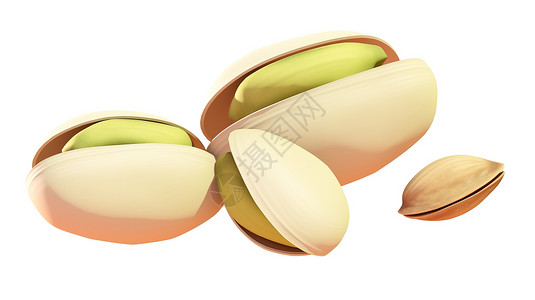 零食干果3D开心果图标插画