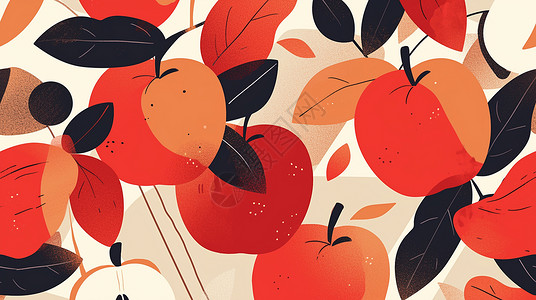 美味的苹果红彤彤美味的红色卡通苹果插画插画