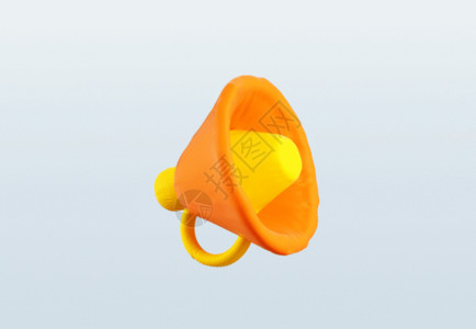 白兰花元素创意C4D充气膨胀商务通用元素喇叭3D立体模型GIF高清图片