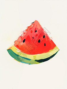 切开西瓜水果切开美味的西瓜插画