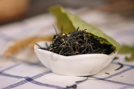 干茶毛峰茶特写高清图片