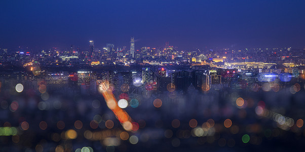 俯瞰都市梦幻夜幕下的城市背景