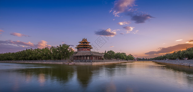 夕阳红图片晚霞紫禁城背景