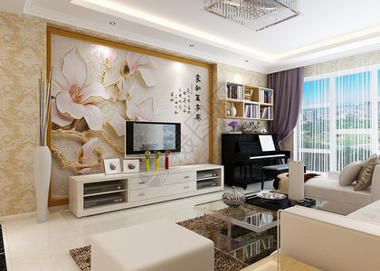 室内设计电视背景墙客厅效果图背景图片