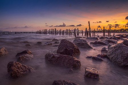 夕阳红海峡背景图片