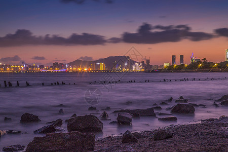 海边红树林夕阳红海峡背景