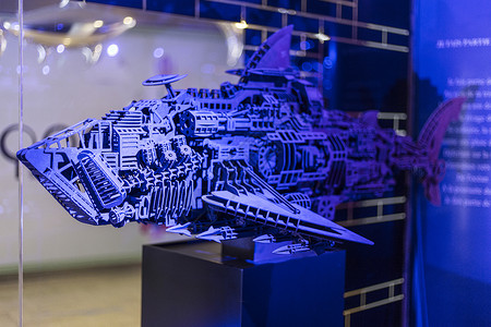 机械模型素材机械鲨鱼背景