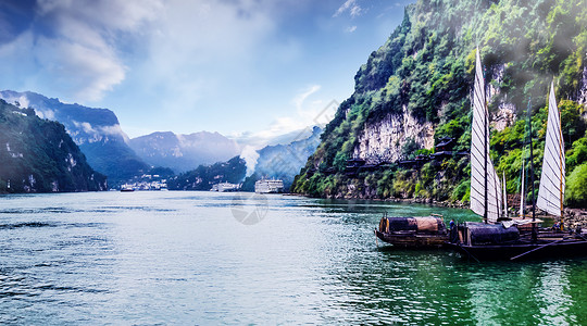 重庆三峡博物馆长江 远眺背景