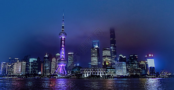上海外滩夜空下的星星高清图片