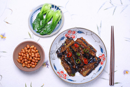 茄子料理红烧茄子背景