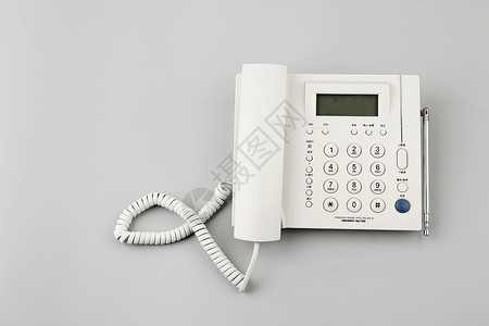 复古电话机白色的电话座机背景