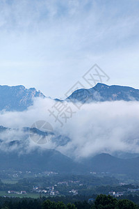 神龙架大九湖大雾风光背景图片