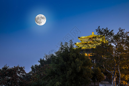 北京月饼中秋·景山背景