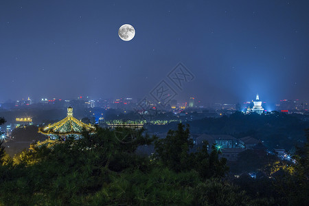 北京月饼中秋·景山背景