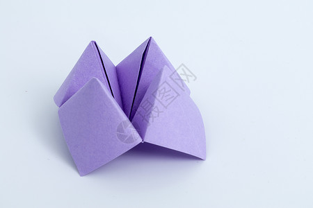 折纸纸船贺卡紫色东南西北手折童年背景