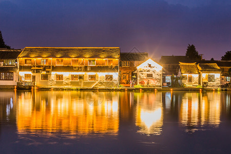 夜景房屋朱家角古镇建筑图片