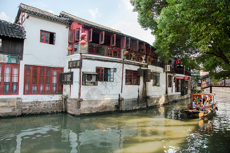 旅游度假朱家角古镇建筑背景图片