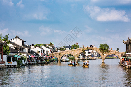 旅游度假朱家角古镇建筑景点高清图片素材