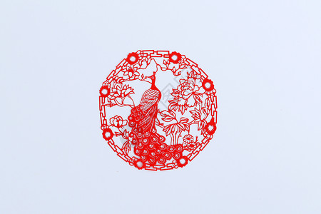 中国剪纸工艺品背景图片