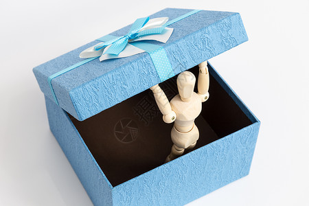 纸礼盒人偶打开礼物盒背景