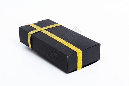 圣诞狂欢节季黑色金边商务礼盒拍摄背景