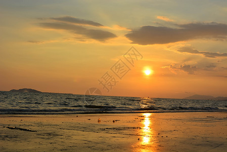 海边日落背景图片