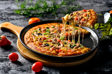 意大利披萨肉类高清图片素材