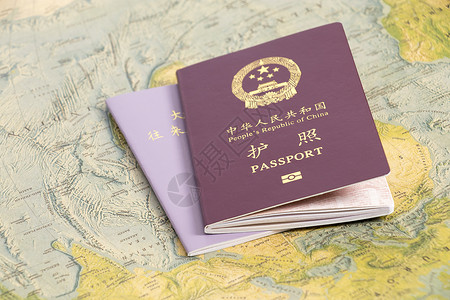 外国背景护照港澳台通行证摆拍背景
