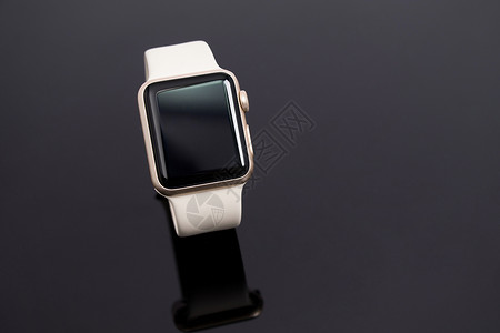 黑色经典素材白色苹果手表背景