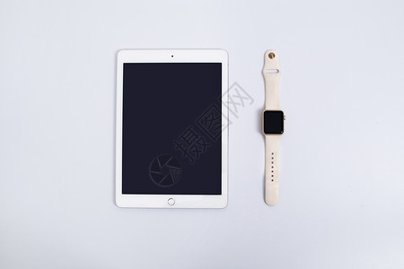 平板电脑和苹果手表背景图片
