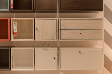 清新文艺家具木质柜子背景图片