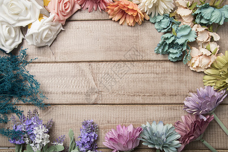 花艺设计复古背景鲜花木板设计素材背景
