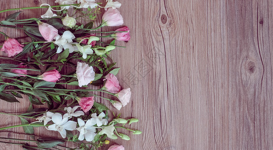木板上的花背景图片