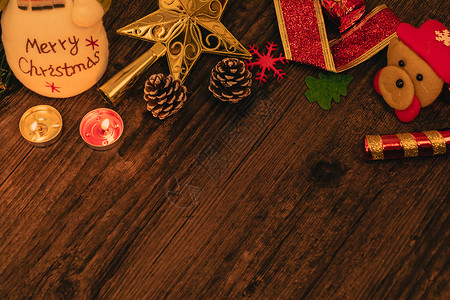 姜饼五角星雪花圣诞节暖色可爱背景背景