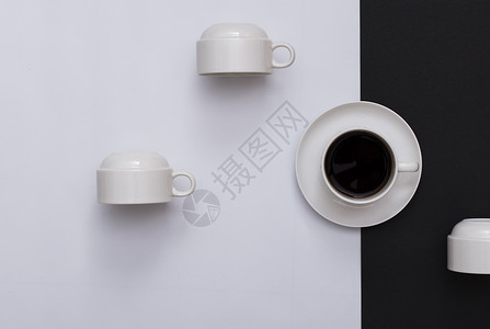 黑白拼接素材创意摆拍咖啡杯背景