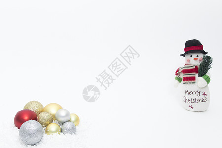 白色磨砂素材圣诞球装饰球白底拍摄背景