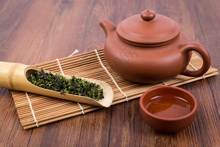 一壶茶中国茶艺茶叶茶具背景