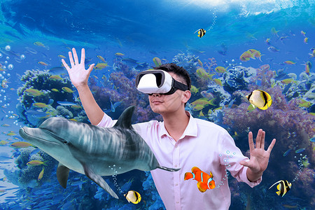 VR虚拟使用体验海洋世界高清图片