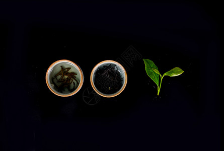 新鲜绿茶茶叶创意拍摄背景