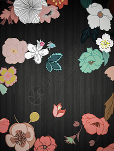 手绘花卉装饰框清新手绘花朵背景背景