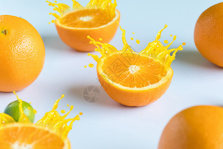 清新营养早餐橙子和橙汁设计图片