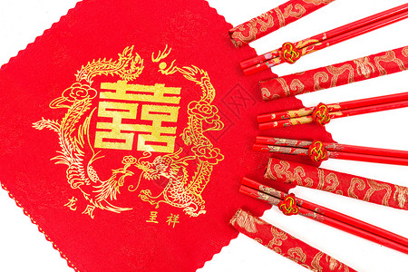 结婚嫁妆红布筷子背景背景图片