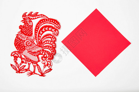 福年展板设计2017春节鸡年饰品搭配背景