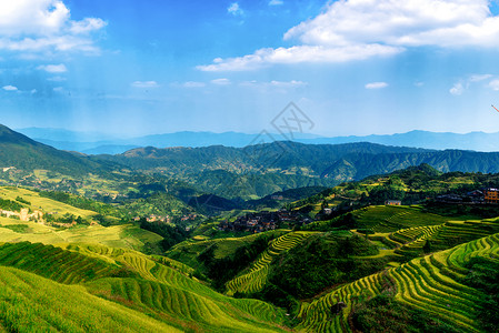 山水人家广西龙胜梯田背景